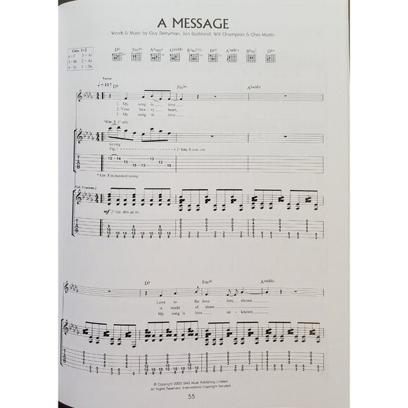 ColdPlay X&Y Piano Vocal Guitar Tab Sheet Music Book s5 - Picture 6 of 6